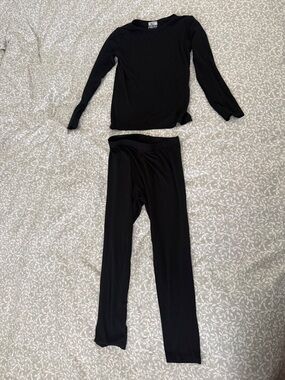 Black long underwear, pajamas